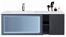 Мебель для ванной Orans BC-9013-1200L 120 см с подсветкой, Matt Deep Ocean
