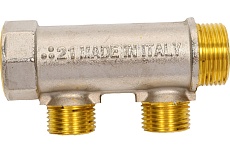 Распределительный коллектор STOUT 3/4, 2 отвода 1/2 плоское уплотнение SMB 6852 341202 RG008TN2KD57AI