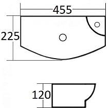 Раковина CeramaLux N 7946L 45.5 см левая