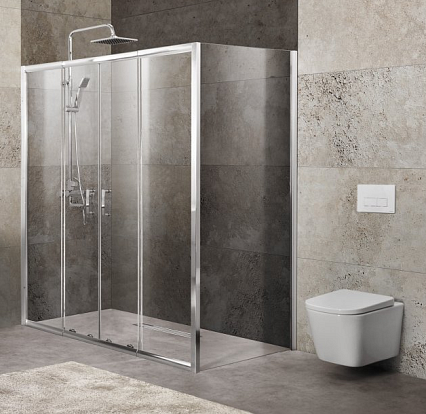 Душевой уголок BelBagno Unique 150-180x90 матовый, хром