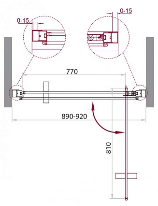 Душевая дверь BelBagno MARMI-B-1-90-C-Cr 90x195 прозрачная