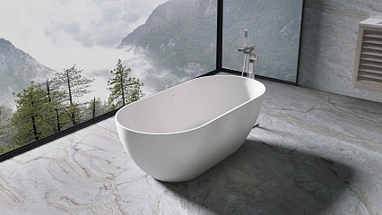 Ванна из искусственного камня Vincea Солид Серфейс (Solid Surface) VBT-4S04MW-1600 белый матовый 160x80 см