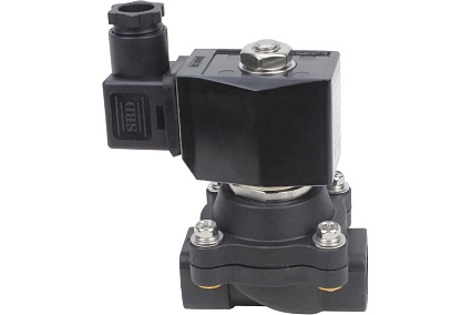 Электромагнитный клапан DN.ru VS2W-503N-NC Ду40 Ру6 пластик, резьба 1 1/2" NBR 220B AC D130-01267