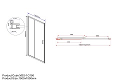 Душевая дверь Vincea Garda 150x190 хром, прозрачная