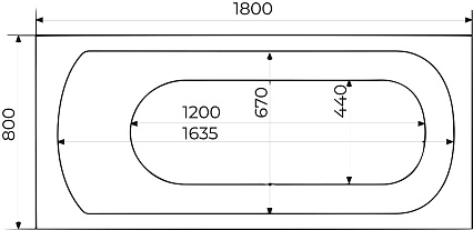 Акриловая ванна Creto Scala 180x80 см 1-1155