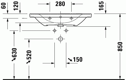 Раковина Duravit D-Neo 23678 80 см