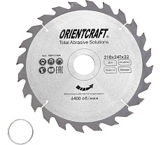 Диск пильный по дереву Orientcraft 210х32/30 мм, 24Z 1009121024