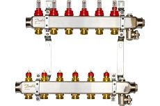 Комплект коллекторов Danfoss SSM-6F с расходомерами и кронштейнами 6 контуров 088U0956