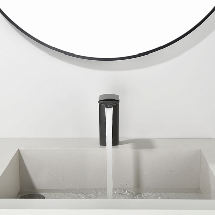 Смеситель для раковины Black&White Gravity GS-7102-GM сенсорный, оружейная сталь