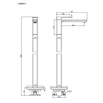 Напольный смеситель AQUAme Savona AQM6811BG золото шлифованное