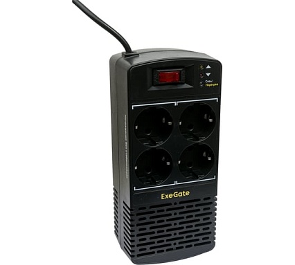 Стабилизатор Exegate Power AD5000-800 800VA/400W, диапазон 150-280В, 4 евророзетки 285938