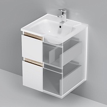 Тумба с раковиной Am.Pm X-Joy 50 см подвесная, белый глянец
