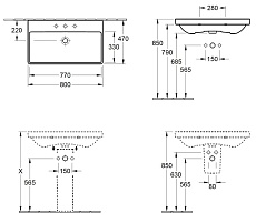 Раковина Villeroy&Boch Avento 80 см 41568001