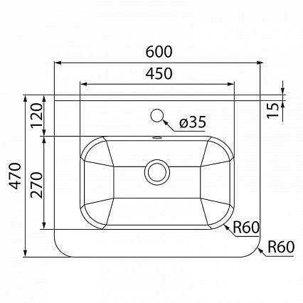 Тумба с раковиной Iddis Brick 60 см подвесная BRI60W0i95K, белый