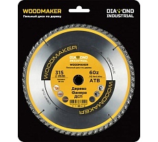 Диск пильный по дереву WoodMaker 315x30 мм, Z=60, АТВ Diamond Industrial DIDD315Z60