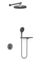Душевой набор Vincea Inspire VSFW-3I22MT2RGM термостат, вороненая сталь