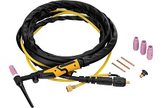 Горелка сварочная TIG WP17V, прямое подключение к баллону, 4 метра Denzel 93643