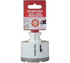 Коронка алмазная Hardcore по керамограниту для УШМ 60 мм, М14 155060