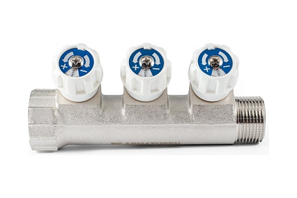 Коллектор с регулировочными вентилями PROFACTOR в/н 3/4" х 3 вых 1/2"нар PF MV 268.3