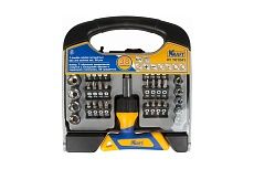 Т-образная реверсивная отвертка с битами и головками 38 предметов Kraft KT 701041