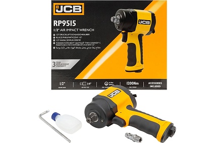 Пневмогайковер ударный JCB "Twin Hammer" с реверсом и регулировкой усилия 1/2" JCB-RP9515(58330)