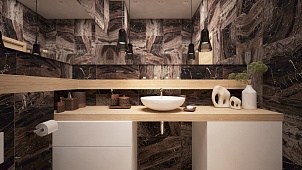 Дизайн-проект ванной комнаты "Городские джунгли"