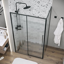 Душевой уголок Grossman Galaxy 120.K33.01.1470.21.02 140x70 шиншилла, черный матовый