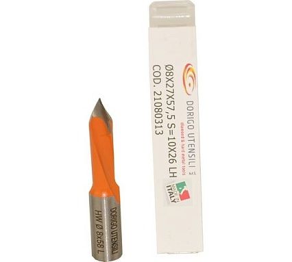Сверло для сквозных отверстий DORIGO HW Ø8x27x57.5 S=Ø10x26 Z=2 LH 21080313