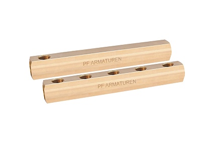 Коллектор PROFACTOR латунный, односторонний в/в 3/4" х 5 вых 1/2"вн PF MF 258.5