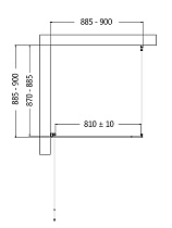 Душевой уголок AQUAme AQM5215-LH-9 90x90 левый, прозрачный, черный
