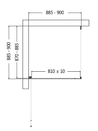 Душевой уголок AQUAme AQM5215-LH-9 90x90 левый, прозрачный, черный