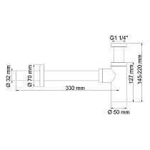 Сифон для раковины WasserKRAFT A070 хром