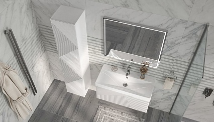 Мебель для ванной Velvex Edge 80 см белый глянец