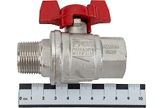 Усиленный шаровой кран RUB BRESСIA (S.33), 3/4&quot; DN20 PN65, ВР-НР бабочка S33E26