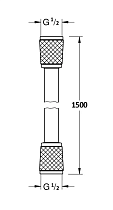 Шланг AQUAme AQM1503GM 150 см ПВХ, оружейный металл