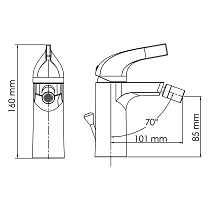 Смеситель для биде WasserKRAFT Sauer 7106 золото донный клапан