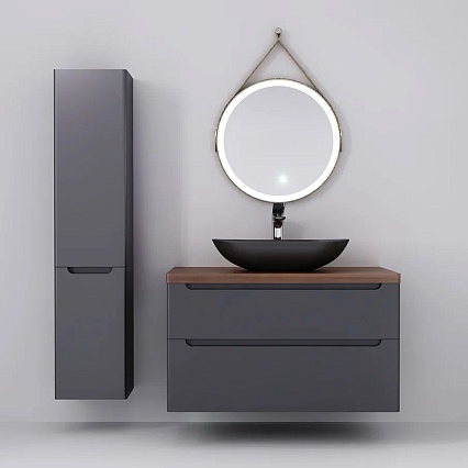 Мебель для ванной Jorno Wood 80 см серый