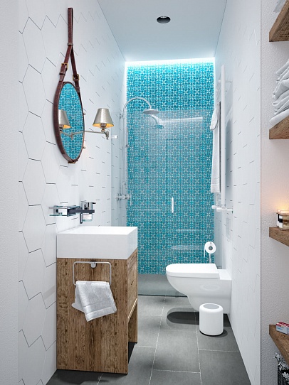 Дизайн-проект ванной комнаты "Индийский минимализм"