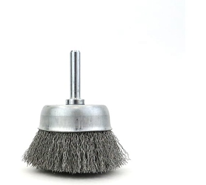 Щетка чашечная EuroBrush 50 мм c хвостовиком 6 мм, ворс гофр сталь 0.20 мм, до 4500 об/мин (код 13-090) EB-C50ST2