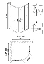 Душевой уголок Niagara Nova NG-6607-08 100x100 прозрачный, хром