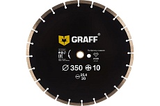 Диск алмазный сегментный по бетону и камню (350х25.4/20 мм; 10х3.4 мм) GRAFF GDD 18 350.10