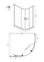 Душевой уголок Ambassador Kingston 100x90 14011207 прозрачный, черный