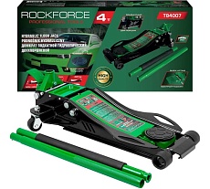 Домкрат подкатной гидравлический Rockforce низкопрофильный двухпоршневой с резиновой накладкой и быстрым подьемом 4т (h min 78мм, h max 500мм) RF-T84007(61642)