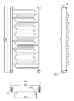 Полотенцесушитель водяной Aquanet Paolo(2) 50x120 см двойной