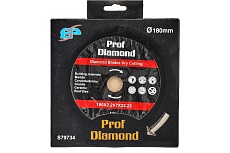 Диск алмазный отрезной по бетону и камню Prof Diamond 180x22.2xZ14/7x2.2мм TORGWIN S79734