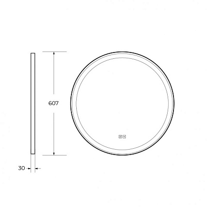 Зеркало Cezares Cadro 60x60 см с подсветкой, подогревом CZR-SPC-CADRO-600-LED-TCH-WARM