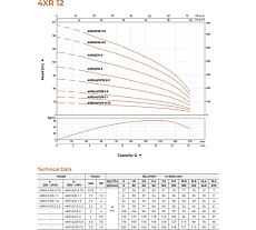 Скважинный насос LEO 4XR 12/21-4, 4 кВт, 380В, Qном. 12,6 m3h, Hном. 80 m, Qmax. 16,2 m3h, Hmax. 142 m 2084