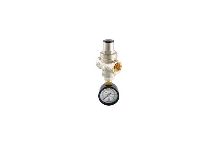 Редуктор давления Valtec поршневой, с манометром, от 1 до 5.5 бар, 1/2 VT.088.N.0455