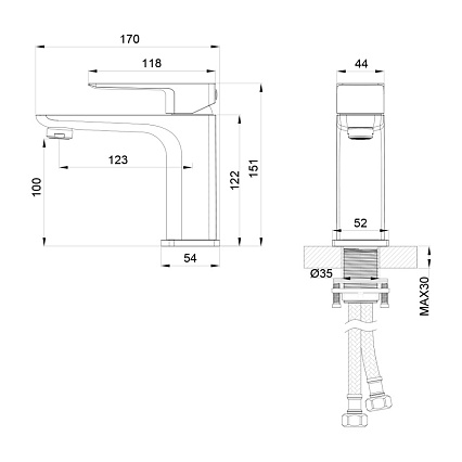 Смеситель для раковины Oliveeka D-Line OL-139003-CR хром