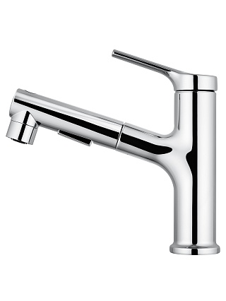 Смеситель для раковины Wonzon&Woghand WW-A40862-CR выдвижной излив, хром